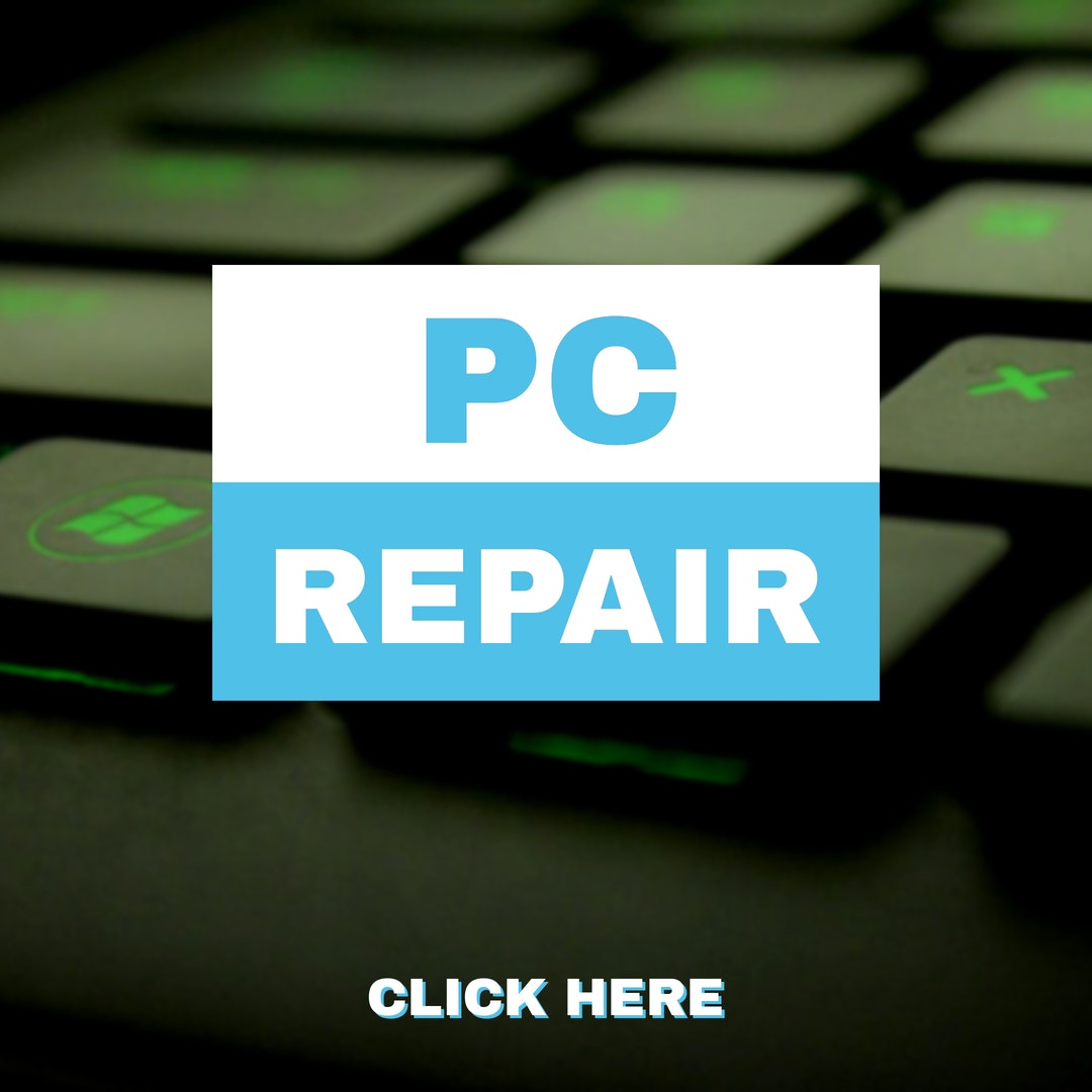 PC REPAIR Banner with click here button